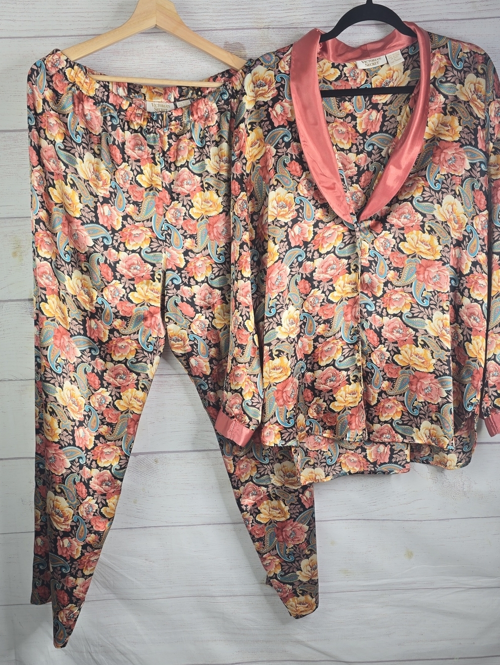 Victoria's Secret Floral Pajama Coordinated Set Vintage Set L